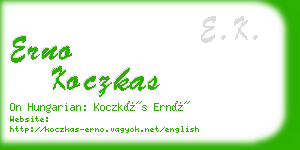 erno koczkas business card